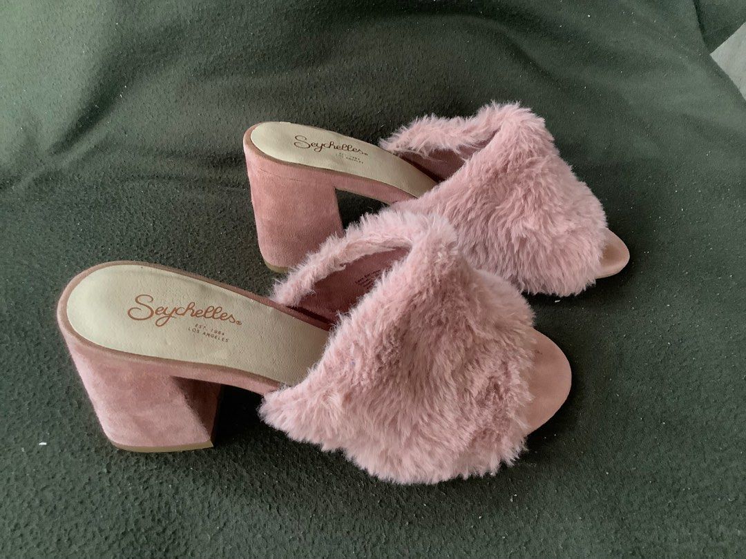 Seychelles Heels Old Rose Faux Fur Slip On Size 6.5 Women 23.5 cm Women s Fashion Footwear Heels on Carousell
