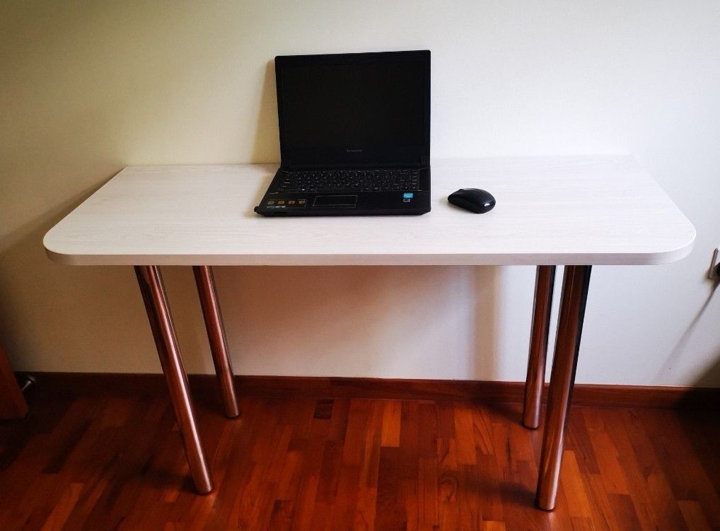 Study Table(Solid wood) (Category: Tables & Sets) located in Singapore. Submitted by happy4all (Listing ID 1308721720, Image 1). Description: Solid Wood Brand New Study Table .Stainless steel legs Order to Build Board Size: 1.2x0.45x0.74 (length x widths x height) Board thickness:2.4cm Collection at Tampines ST 45 ,S529494 Not for fussy buyers!!!.
