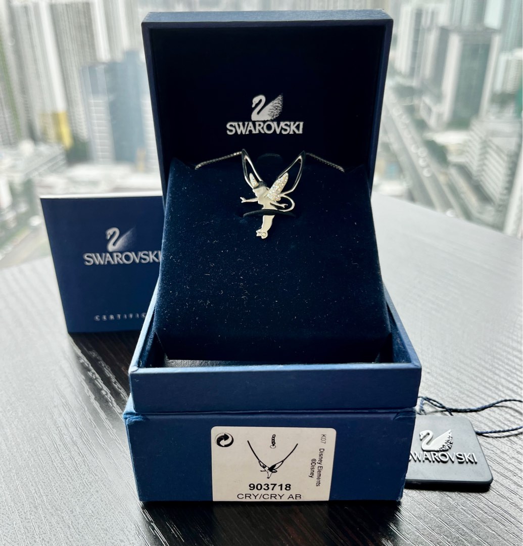 Swarovski Fairy Tinkerbell Necklace with Tinkerbell Silver and Swarovski Crystals Carousell