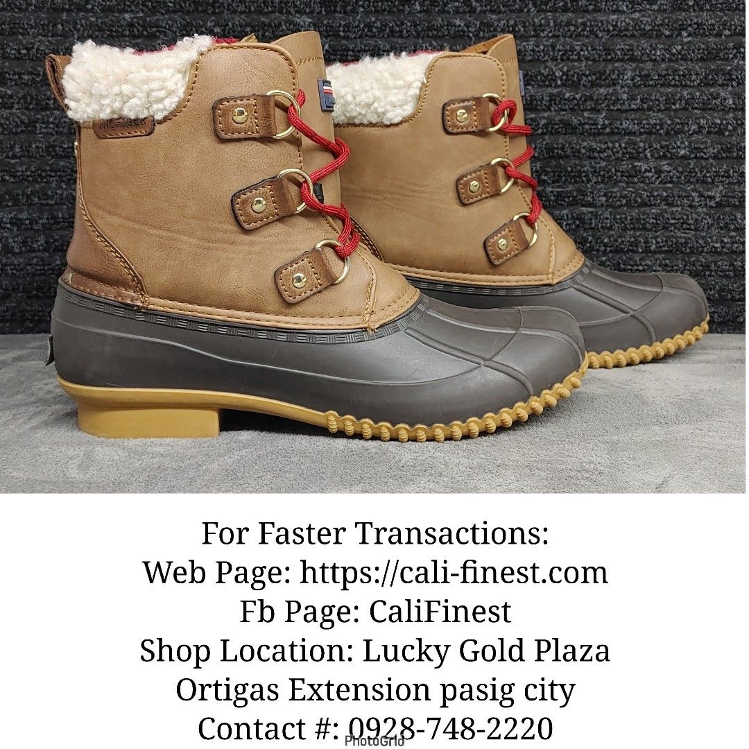 Tommy Hilfiger Duck Boots with Man made Faux Furr Women s Fashion Footwear Boots on Carousell