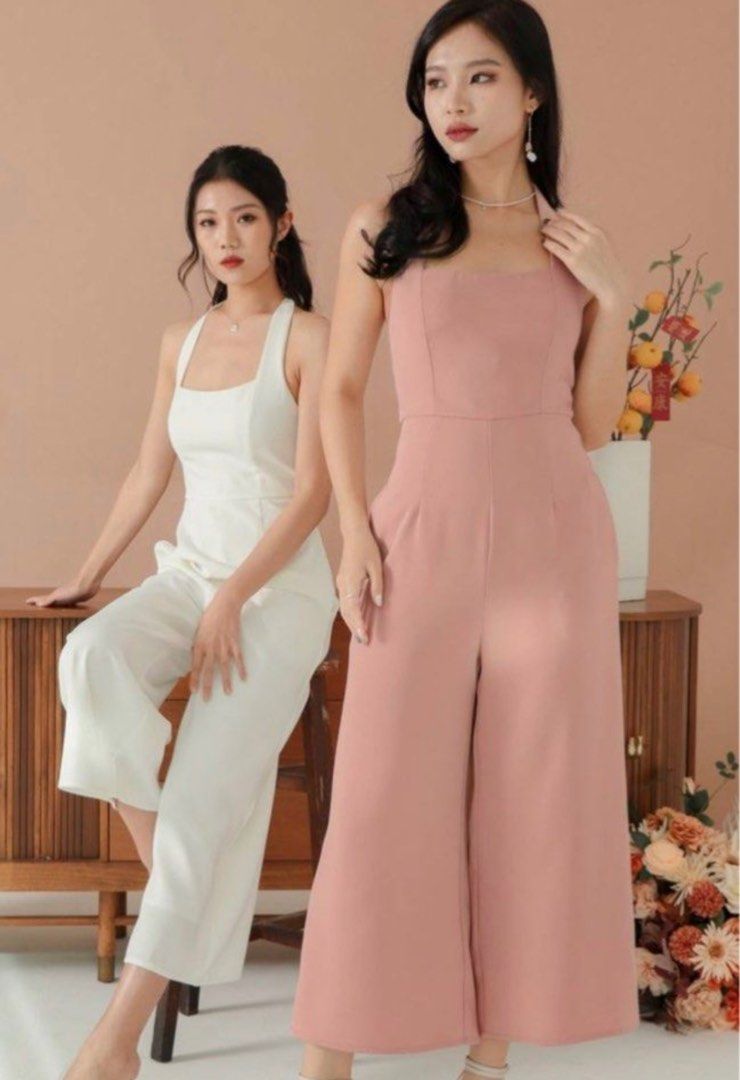 Formal pink jumpsuit deals