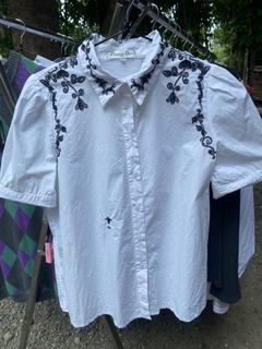 vintage christian dior embroidered blouse