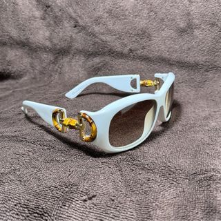 Authentic Gucci White Bamboo Horsebit Sunglasses Vintage GG 2970/S w/ Case - Classic Shades Original Glasses luxury designer y2k streetwear hiphop 