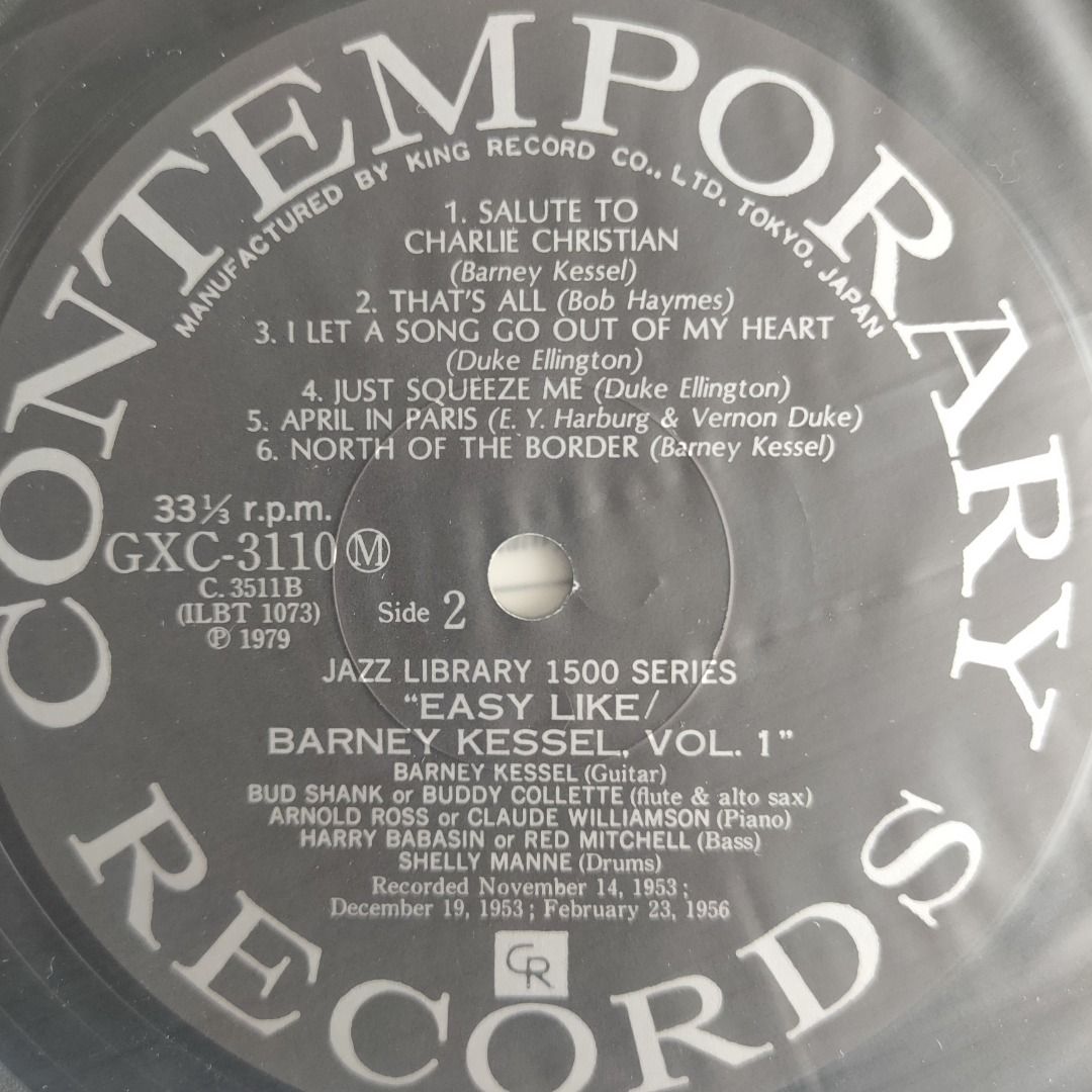 Barney Kessel- Easy Like ~ Vol 1, 1979 Contemporary GXC-3110, Japan Vinyl + OBI Barney Kessel- Easy Like ~ Vol 1, 1979 Contemporary GXC-3110, Japan Vinyl + OBI