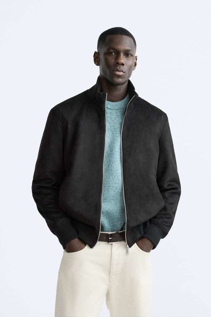 Zara black suede jacket on sale