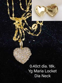 0.40 Carat Natural Diamonds in 18K YG/WG Maria Locket Dia Necklace (18")