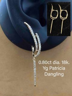 0.80 Carat Natural Diamonds in 18K YG/WG Patricia Dangling Earring