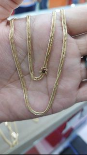 18K Saudi Gold Necklace Japan Style Size 18”  5.12 Grams