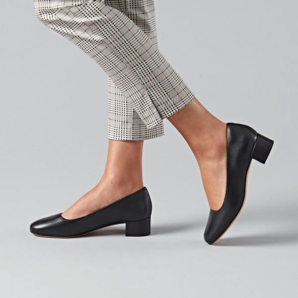 Clarks Orabella Alice Black Leather Block Heels Women s Fashion Footwear Heels on Carousell