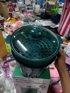 💥 ELECTRIC COOKING POT✅
1.8L‼️
WITH PLASTIC STEAMER✅
18CM✅
COLOR GREEN ONLY✅