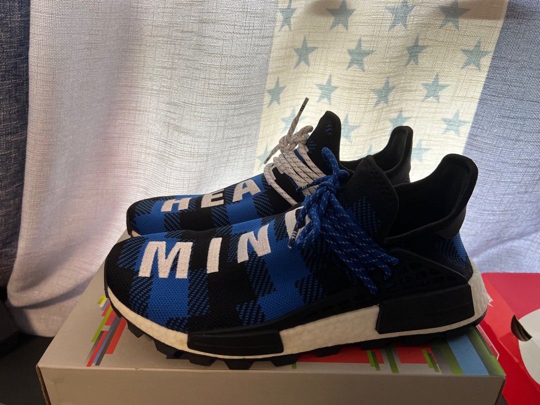 Blue plaid human race hotsell