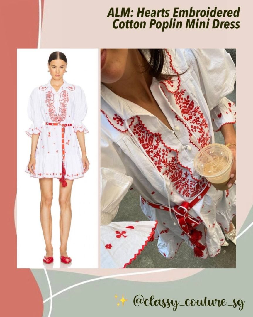 alemais hearts embroidered mini dress Giulia Embroidered Cotton Mini Dress White