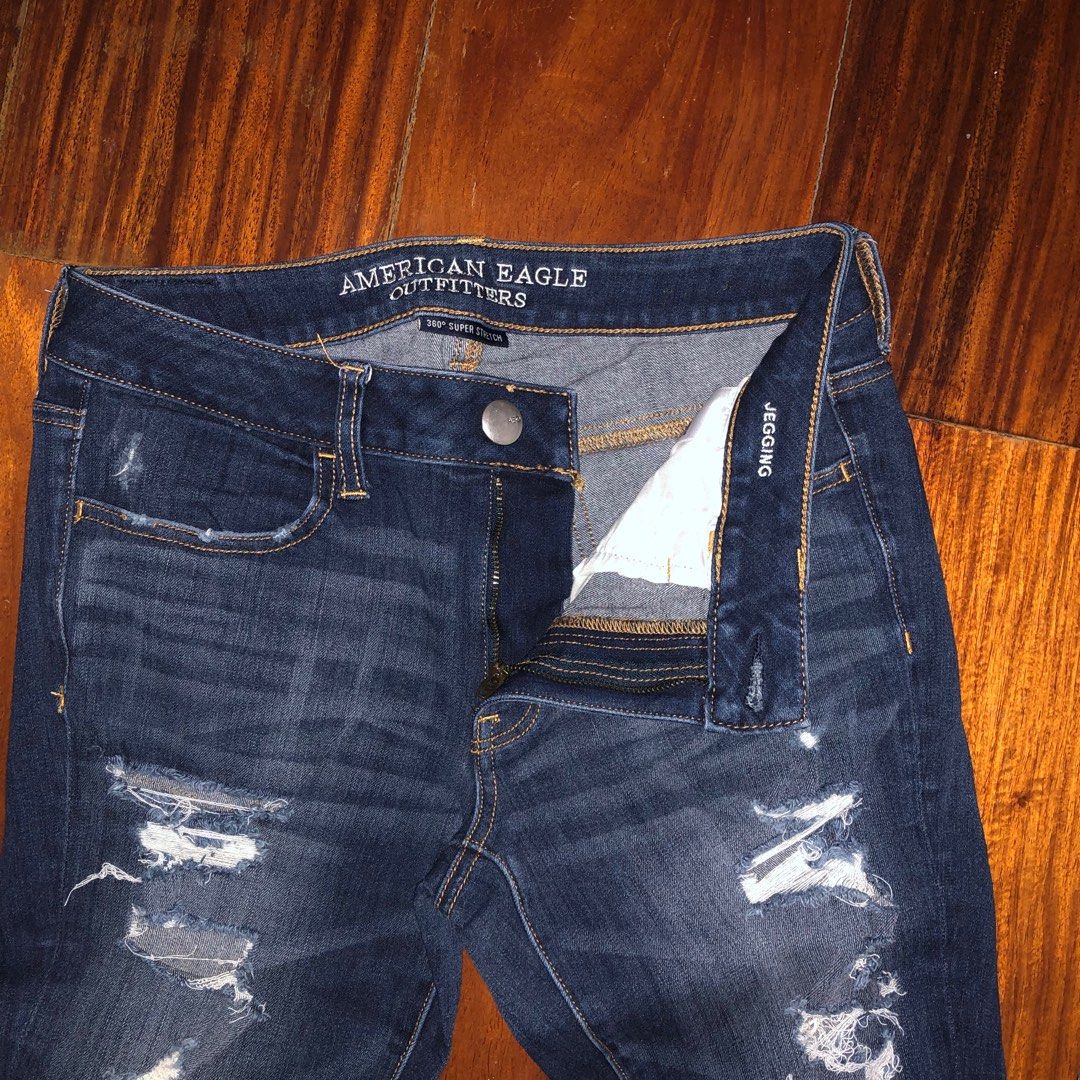 Jegging Skinny American Eagle – Taille 2, Denim Bleu Stretch, Occasion Très Bon état