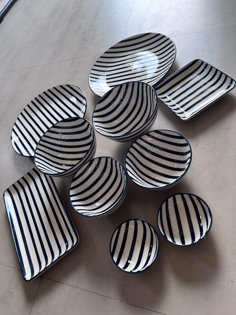 Repriced Blue Stripes Porcelain Dinnerware Set for 2 (Category: Dinnerware & Cutlery) located in Makati City. Submitted by janille (Listing ID 1308876623, Image 2). Description: Brand New - Only Stores RFS - change of dinnerware sets 2 pcs of 7” Plate 2 pcs each of Bowl, Saucer 1 Rectangular Shape 1 Square Shape Product Details: • Made from premium porcelain material. • Microwave, Freezer, and Dishwasher Safe. • Non-toxic and Eco-friendly. • Dura