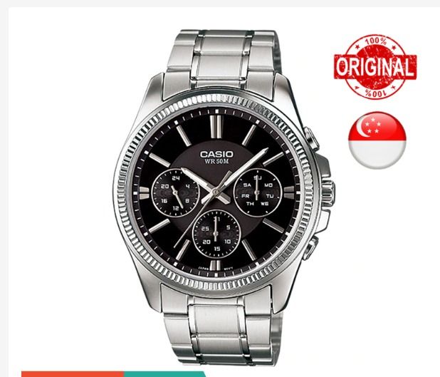Casio MTP 1375 Analog Chronograph Style Black Slate Dial Men Watch MTP 1375D 1AVDF MTP 1375D 1A AG1154 Men s Fashion Watches Accessories Watches on Carousell