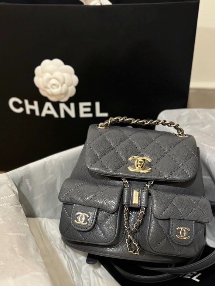 Chanel backpack grey shop