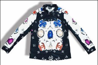 Chanel floral camella scarf printed  shirt