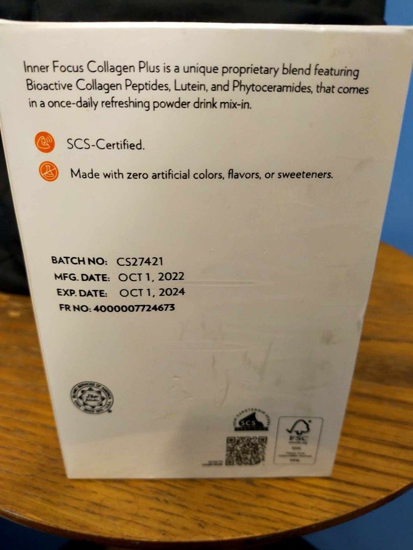Collagen (Category: Health Food, Drinks & Tonics) located in Manila. Submitted by prettytuaz86306 (Listing ID 1308979526, Image 3). Description: NU Skin Collagen plus 30 sachet Sealed Expiry date 0ct 1 2024.