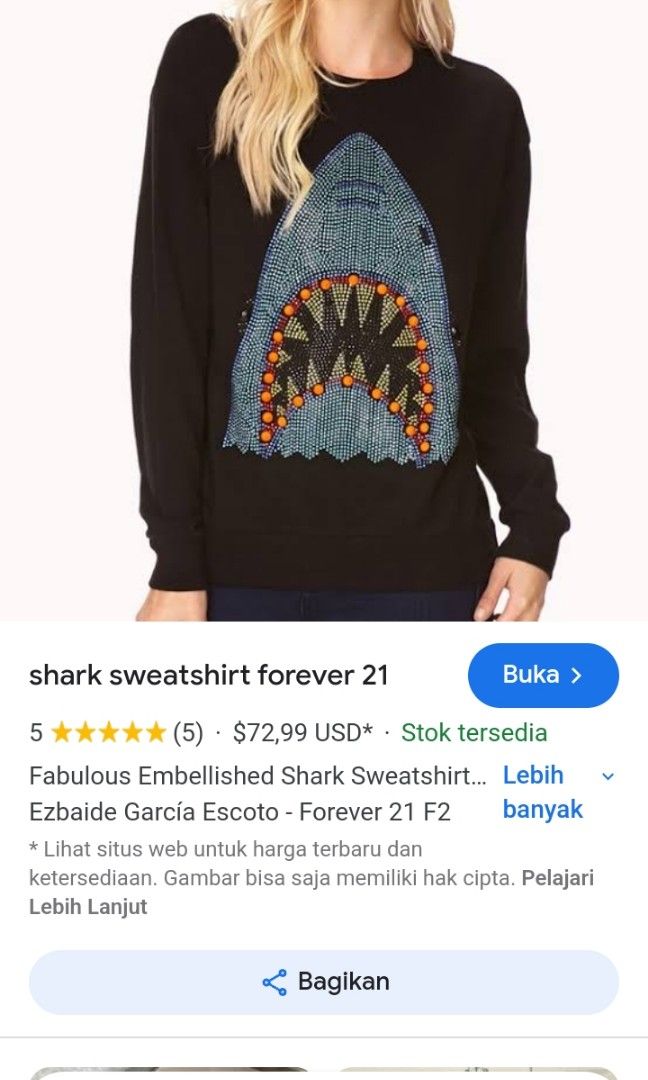 Crewneck rare forever 21 woman second Fesyen Wanita Pakaian Wanita Baju Luaran di Carousell