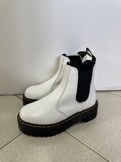 Dr Martens 2976 White Platform Chelsea Boots