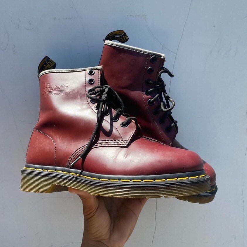 Martens Dr Martens 1460 eye Hole Red Cherry Made In Thailand Size 38  eur 5uk In Good Condition 8/10