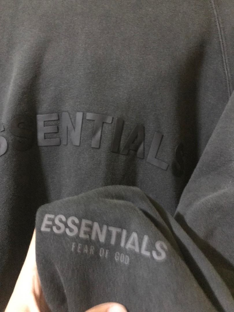 ESSENTIALS FEAR OF GOD BLACK HOODIE AUTHENTIC, Men's Fashion, Coats ...