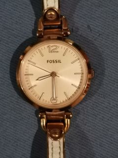 Fossil rose gold bangle type watch
