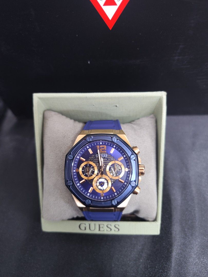 Guess blue dial multifunction men's watch w1049g2 outlet