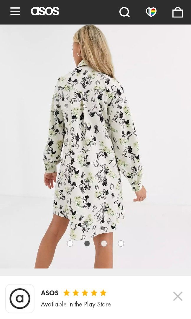 Horse print shirt dress