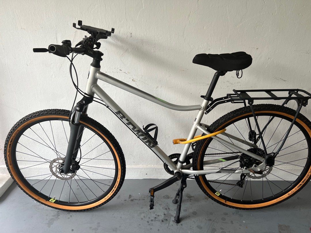 Hybrid Bike Btwin Riverside 900 10 speed Hydraulic Disc Brake Grey Orange Bicycle Sports Equipment Bicycles Parts Bicycles on Carousell