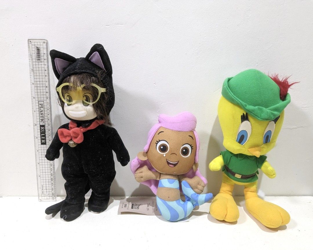 Imported Collectible Plushies (Category: Plushies & Soft Toys) located in Manila. Submitted by little_ek_house (Listing ID 1308829973, Image 2). Description: FIXED PRICE Dr. Slump Arale Chan(cat costume): 11in- 500pesos (Sold) Fisher-price Bubble Guppy Girl Mermaid- 400pesos Robinhood Tweety bird- 500pesos UK imported Preloved/Surplus 📍Location: Manila ⭐ No Physical Store ⭐ Ships Nationwide ⭐ Shipping fee shoulder by the buyer ⭐ COD on small ite