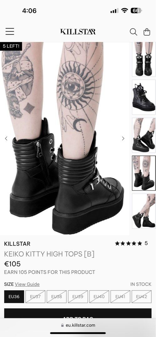 Killstar Keiko Kitty High Tops Boots