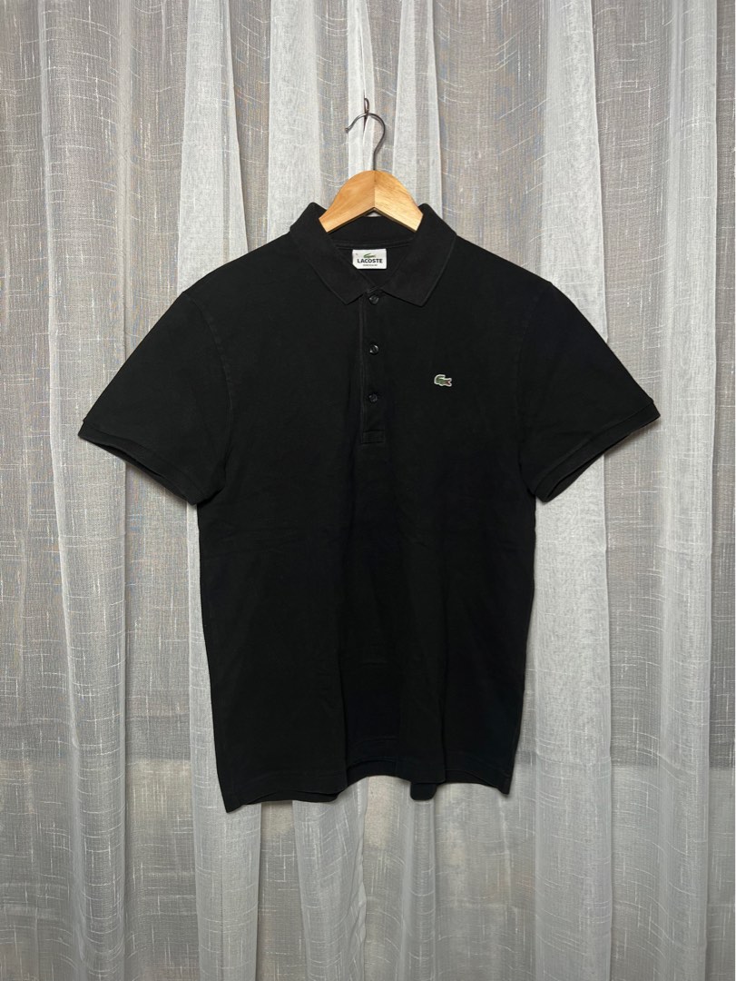 Lacoste Stretch Fit polo shirt (BLACK), Men's Fashion, Tops & Sets ...