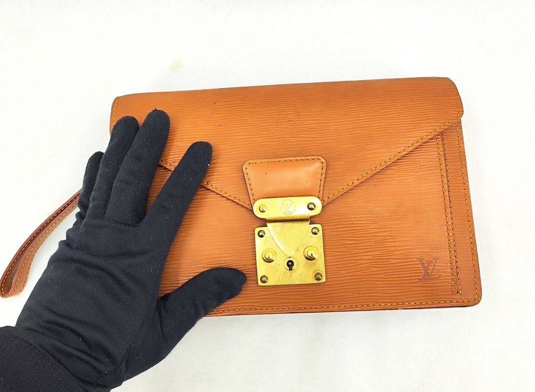 original LOUIS VUITTON Pochette Sellier Dragonne Clutch Epi