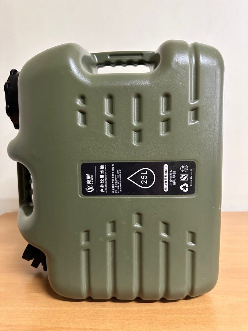 Portable Water Tank Storage with Spigot (Category: Pitchers & Dispensers) located in Las Pinas. Submitted by seektoshop (Listing ID 1308952899, Image 2). Description: 6 Gallon BPA Free Military Green Large Bucket Emergency Water Cube for Hiking BBQ Gear Survival Supplies Carrier Jugs Kit Color: Military Green Material: Polyethylene (PE) Capacity: 6 Gallons Item Weight: 2 Pounds.