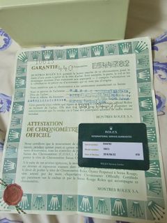 勞力士原裝潛航者文件及勞力士服務卡復古版64244795948546110