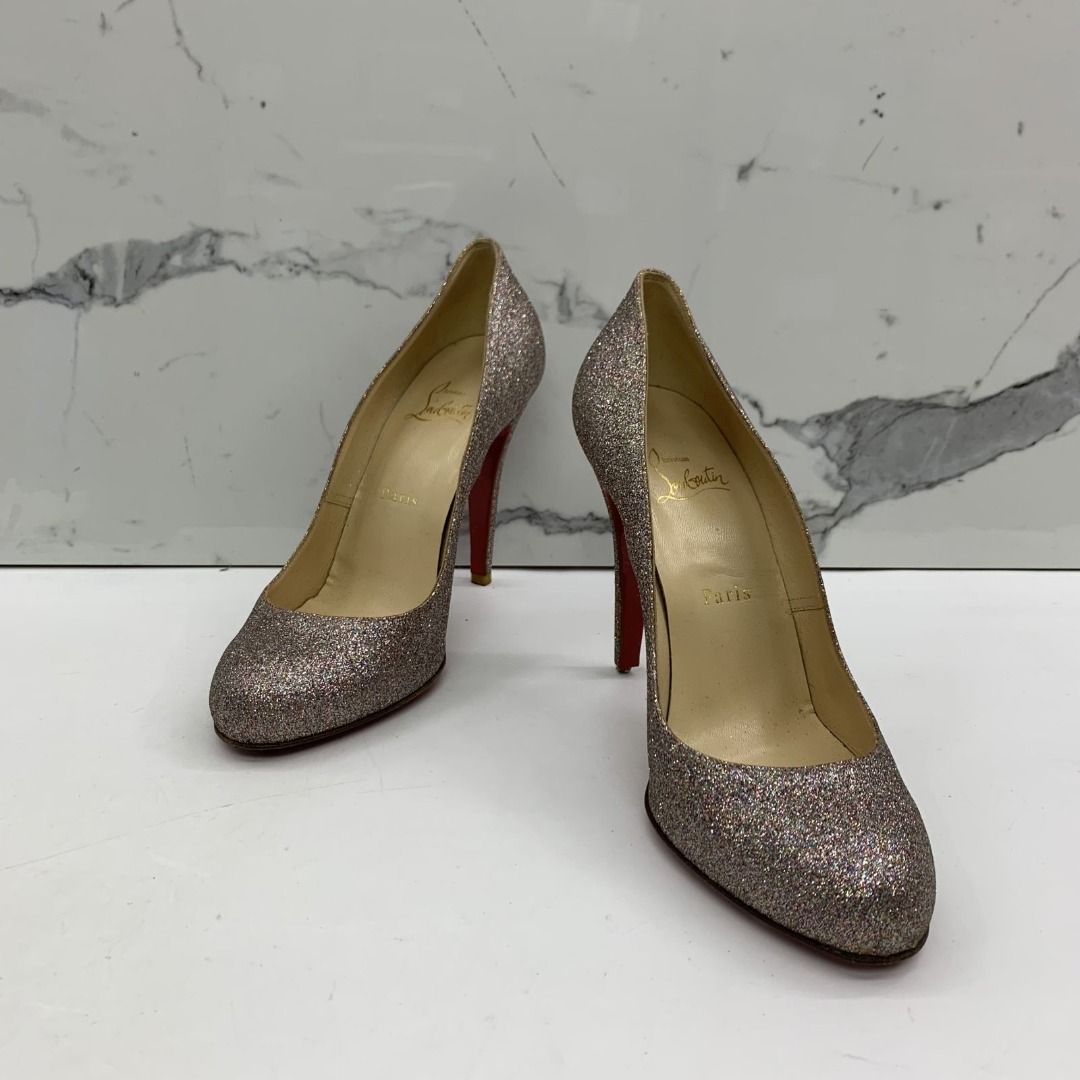 SALVATORE FERRAGAMO GLITTER HEELS 38.5 247025915 FI