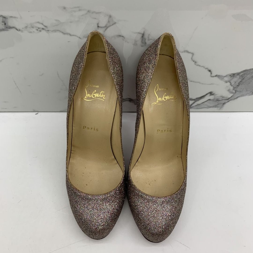 SALVATORE FERRAGAMO GLITTER HEELS 38.5 247025915 FI