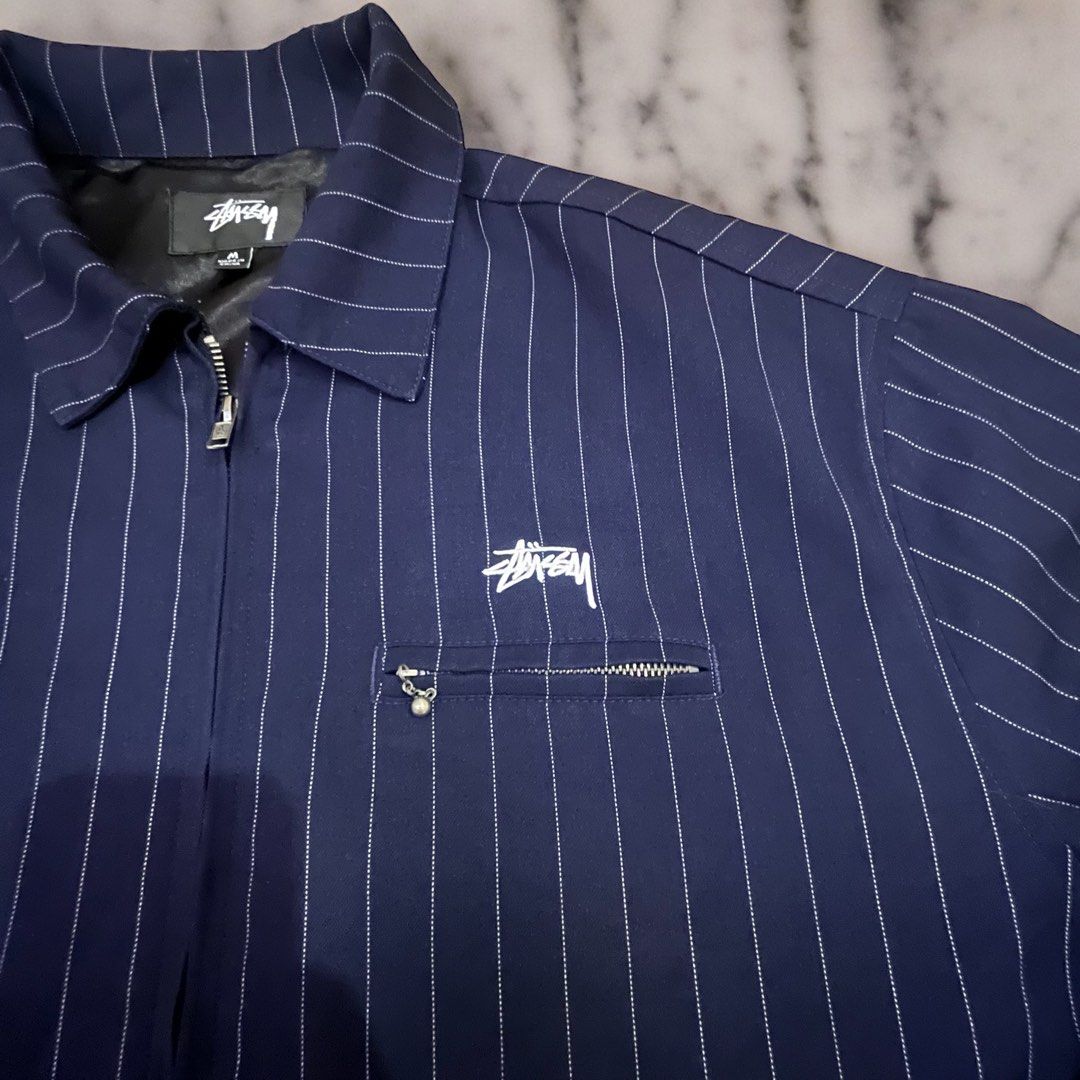 Stüssy x Comme des Garçons Pin Striped Bing Jacket Navy
