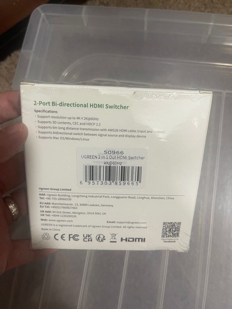 Ugreen 2 port bidirectional HDMI Switched (Category: Electrical, Adaptors & Sockets) located in Makati City. Submitted by ben.rices (Listing ID 1308907469, Image 2). Description: Brand new, still sealed. .