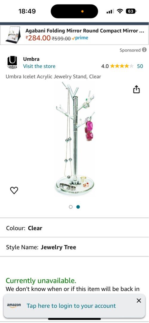 Umbra icelet jewelry stand on sale