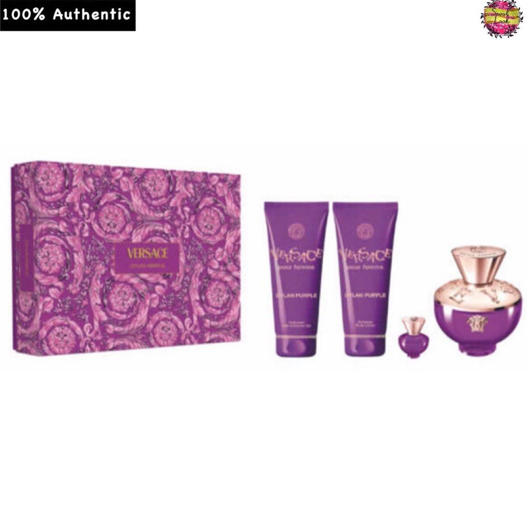 Versace Dylan Purple Pour Femme EDP 4pcs (100ml Spray 5ml Dab On