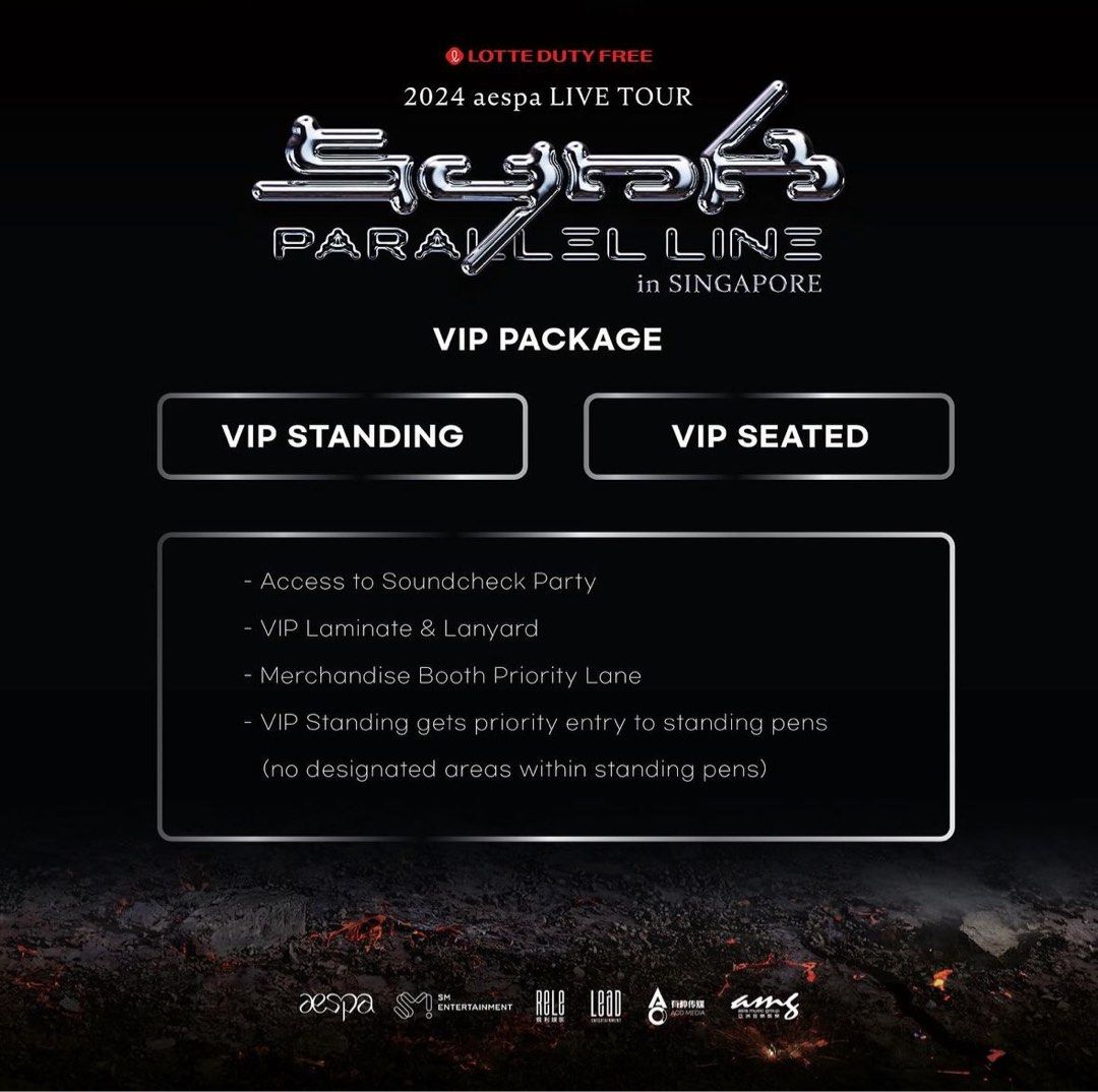 [VIP Standing/Seated] AESPA SG Singapore Concert SYNC Parallel Line ...