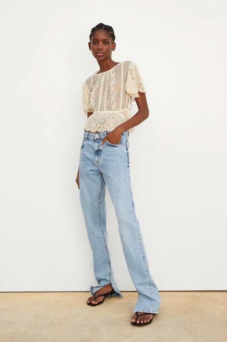 Zara lace tule see through blouse (Category: Blouses) located in San Fernando. Submitted by project.cleanup (Listing ID 1308925452, Image 1). Description: Super like new Rfs: wrong size L on tag pero looks good for s til xl .