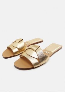 Zara leather flat sandals