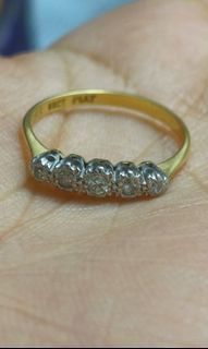 18k lady ring bicolor w/diamonds 2.1g size 7.25