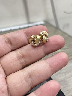 18K Saudi Gold knot earrings