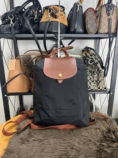 Longchamp Nylon Backpack (Black)
