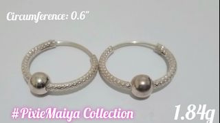 92.5 Genuine Silver hoop earrings