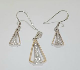 92.5 genuine silver pendant with earrings